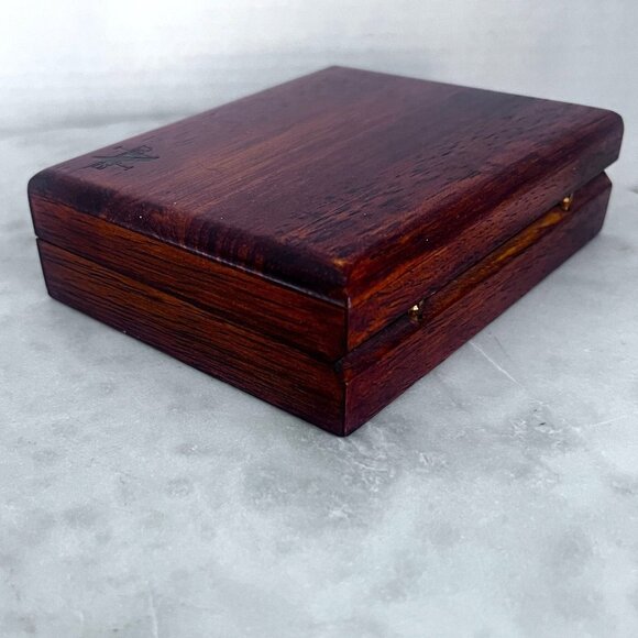 Nautica Wooden Jewelry Box Velvet Lining Hinged Lid Valet Jewelry Box Treasures - Picture 6 of 9
